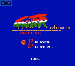 Title screen of the game Street Fighter VI 12 Peoples on Nintendo NES