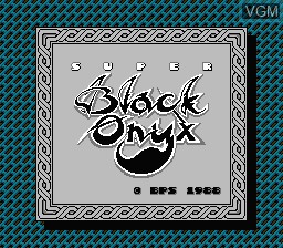 Title screen of the game Super Black Onyx on Nintendo NES