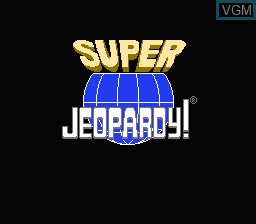 Title screen of the game Super Jeopardy! on Nintendo NES