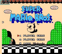 Title screen of the game Super Mario Bros. 3 on Nintendo NES