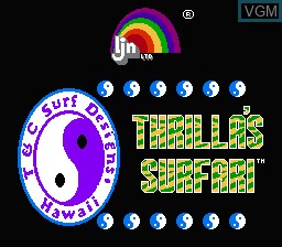 Title screen of the game T&C Surf Designs - Thrilla's Surfari on Nintendo NES