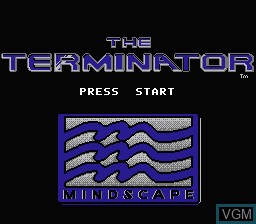 Title screen of the game Terminator, The on Nintendo NES
