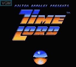 Title screen of the game Time Lord on Nintendo NES