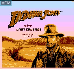 Title screen of the game Indiana Jones and the Last Crusade on Nintendo NES