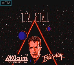 Title screen of the game Total Recall on Nintendo NES