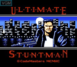 Title screen of the game Ultimate Stuntman, The on Nintendo NES