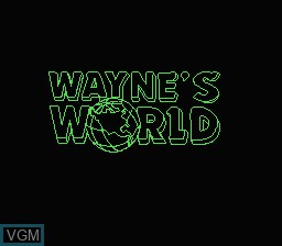 Title screen of the game Wayne's World on Nintendo NES