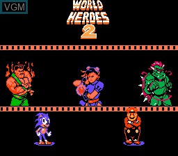 Title screen of the game World Heroes 2 on Nintendo NES