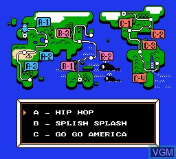 Menu screen of the game Pokemon Blue on Nintendo NES