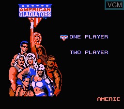 Menu screen of the game American Gladiators on Nintendo NES
