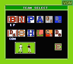 Menu screen of the game Bases Loaded 3 on Nintendo NES