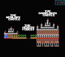 Menu screen of the game Castle of Dragon on Nintendo NES