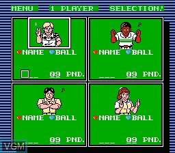 Menu screen of the game Championship Bowling on Nintendo NES