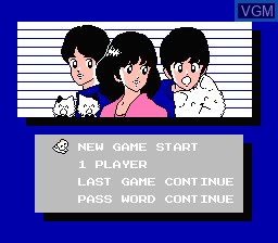 Menu screen of the game City Adventure Touch - Mystery of Triangle on Nintendo NES