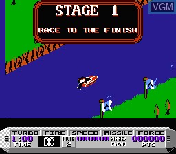 Menu screen of the game Cobra Triangle on Nintendo NES