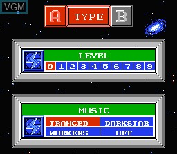 Menu screen of the game De-Block on Nintendo NES