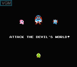 Menu screen of the game Devil World on Nintendo NES