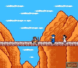 Menu screen of the game Family Trainer - Rai Rai Kyonshis - Baby Kyonshi no Amida Daibouken on Nintendo NES