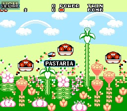 Menu screen of the game Fantasy Zone II - Opa-Opa no Namida on Nintendo NES