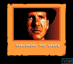 Menu screen of the game Indiana Jones and the Last Crusade on Nintendo NES
