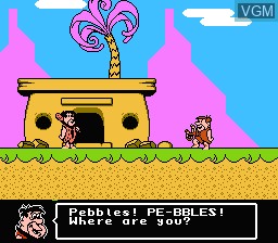 Menu screen of the game Flintstones, The - The Surprise at Dinosaur Peak! on Nintendo NES