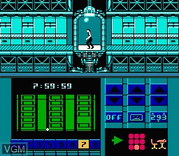 Menu screen of the game Impossible Mission II on Nintendo NES