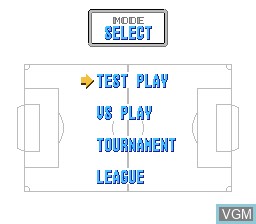 Menu screen of the game J.League Fighting Soccer - The King of Ace Strikers on Nintendo NES