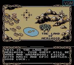 Menu screen of the game Magician on Nintendo NES