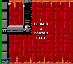 Menu screen of the game MagMax on Nintendo NES