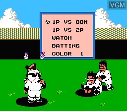 Menu screen of the game Major League on Nintendo NES