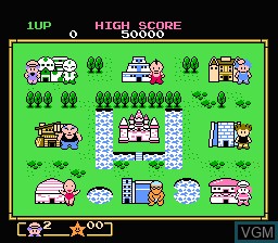 Menu screen of the game Mendel Palace on Nintendo NES