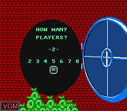Menu screen of the game Monopoly on Nintendo NES
