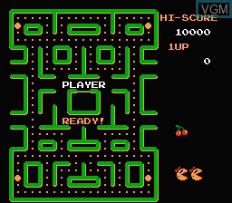 Menu screen of the game Ms. Pac-Man on Nintendo NES