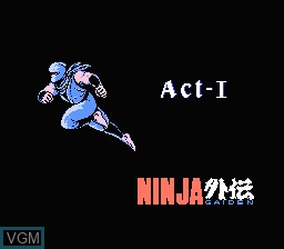 Menu screen of the game Ninja Gaiden on Nintendo NES