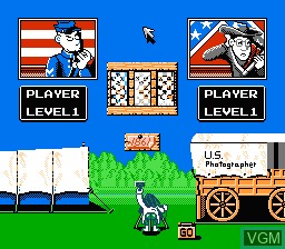 Menu screen of the game North & South on Nintendo NES