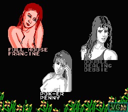 Menu screen of the game Peek A Boo Poker on Nintendo NES