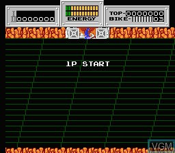 Menu screen of the game Seicross on Nintendo NES