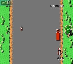 Menu screen of the game Spy Hunter on Nintendo NES