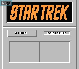 Menu screen of the game Star Trek - 25th Anniversary on Nintendo NES