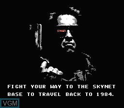 Menu screen of the game Terminator, The on Nintendo NES