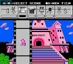 Menu screen of the game Tiny Toon Adventures - Cartoon Workshop on Nintendo NES