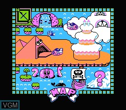Menu screen of the game Yume Penguin Monogatari on Nintendo NES