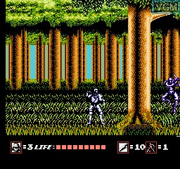 In-game screen of the game Super Shinobi, The on Nintendo NES
