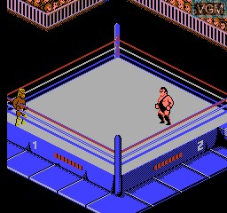 In-game screen of the game WWF WrestleMania Challenge on Nintendo NES