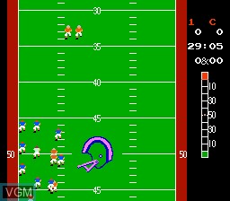 In-game screen of the game 10-Yard Fight on Nintendo NES