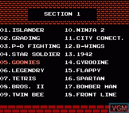 In-game screen of the game 52 Games on Nintendo NES
