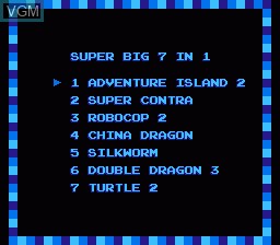 In-game screen of the game Super Big 7-in-1 on Nintendo NES