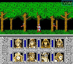 In-game screen of the game Advanced Dungeons & Dragons - Dragons of Flame on Nintendo NES