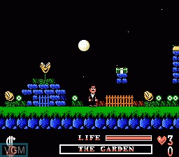 In-game screen of the game Addams Family, The on Nintendo NES