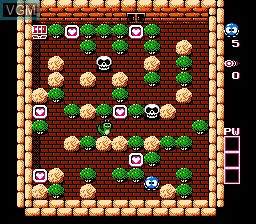 In-game screen of the game Adventures of Lolo 2 on Nintendo NES